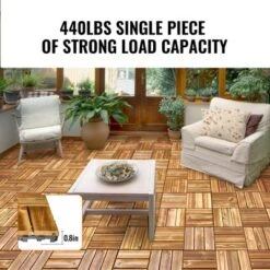 VEVOR Interlocking Deck Tiles Solid Wood, 27 Pack,12"x12" Waterproof Camphor Pine Wood Flooring All Weather Use, Patio Floor Decking Covering Tiles -Aesthtic Interiors GUEST 882653a2 48b9 4a08 9f01 b8c2769bed03