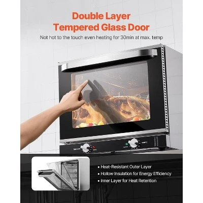 VEVOR Commercial Countertop Oven, 66L 4-Tier Toaster Oven, 2800W Electric Baking Oven With Tempered Glass Door, Wire Racks Clip Tray Gloves 4 VEVOR Commercial Countertop Oven, 66L 4-Tier Toaster Oven, 2800W Electric Baking Oven With Tempered Glass Door, Wire Racks Clip Tray Gloves - Image 4