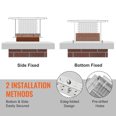 VEVOR Chimney Cap, 9 X 9 Inch, 304 Stainless Steel Fireplace Chimney Cover, Not Easily Toppled & Practical Accessories & Easy Installation, Silver 2 VEVOR Chimney Cap, 9 X 9 Inch, 304 Stainless Steel Fireplace Chimney Cover, Not Easily Toppled & Practical Accessories & Easy Installation, Silver - Image 2