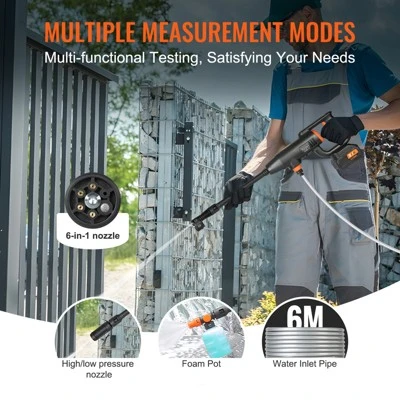 VEVOR Cordless Pressure Washer, 580-PSI 1.1 GPM Portable Power Cleaner, Handheld High-Pressure Car Washer Gun With 4.0Ah Battery, Charger, Black 4 VEVOR Cordless Pressure Washer, 580-PSI 1.1 GPM Portable Power Cleaner, Handheld High-Pressure Car Washer Gun With 4.0Ah Battery, Charger, Black - Image 4