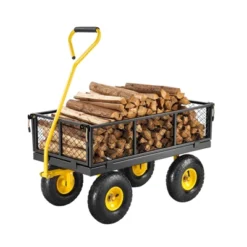 VEVOR 500 Lbs Steel Garden Cart, Heavy Duty Garden Wagon Cart Pullable On Wheels, Metal Yard Utility Wagon Carts With 10" All Terrain Tires, Black -Aesthtic Interiors GUEST 88bd30ea c6b8 4437 b06b 3406eb9d669b