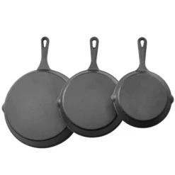 VEVOR Cast Iron Skillet, 3-Piece Frying Pan Set (6, 8, 10 In), Heavy-Duty Skillets With Heat-Resistant Handle, Pre-Seasoned Chef's Pan, Black -Aesthtic Interiors GUEST 88f4029b 7659 4f2b 8ce0 b726cbaead71