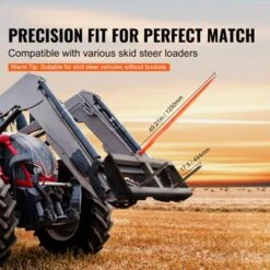 VEVOR 49" Hay Spear, Bale Spears 1600lbs Loading Capacity, Skid Steer Loader Tractor Attachment With 2pcs 17.5" Stabilizer Spears, Black -Aesthtic Interiors GUEST 88f5ac49 12d5 433c 9ccd 21f536f0511d
