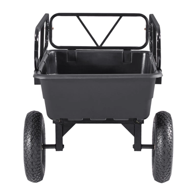 VEVOR Garden Utility Trailer, 10 Cu. Ft 500lbs, ATV UTV Hauling Trailer, Tow Behind Poly Dump Cart With 16" Tires, Hand Pull Or Foot Pedal, Black 8 VEVOR Garden Utility Trailer, 10 Cu. Ft 500lbs, ATV UTV Hauling Trailer, Tow Behind Poly Dump Cart With 16" Tires, Hand Pull Or Foot Pedal, Black - Image 8