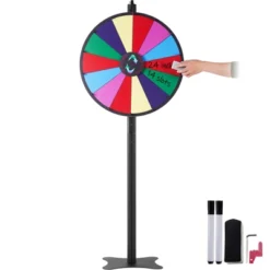 VEVOR 24 Inch Spinning Prize Wheel, 14 Slots Spinning Wheel, Roulette Wheel With A Dry Erase And 2 Markers, Multicolored -Aesthtic Interiors GUEST 891f1c81 b93b 450c b85c 43cd997e1ab6