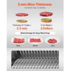 VEVOR Meat Cutter Machine Blade, 5 Mm Blade For Commercial Meat Cutter, One Set Blade For SJY-DQ90 Meat Cutting Machine, Stainless Steel, Silver -Aesthtic Interiors GUEST 89532f9c 73a8 47c9 8c2f e3a6955c9c04