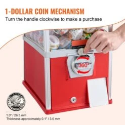 VEVOR Gumball Machine For Kids, 21" Height Home Vending Machine, PS Bouncy Balls Dispenser, Hold 180 Capsule Toys, Rectangle Bubble Gum Machine -Aesthtic Interiors GUEST 898858a8 9844 4b1e 8045 7ba2e28f7342