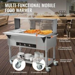 VEVOR 3-Pan Commercial Food Warmer, 3 X 20.6QT Electric Steam Table, 1500W Professional Buffet Catering Food Warmer With Acrylic Sneeze Guard -Aesthtic Interiors GUEST 89a1f5bf 6dc5 4f16 a89d 077502ee27c7