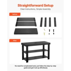 VEVOR Shoe Rack Bench, 3-Tier Bamboo Entryway Bench, Shoe Storage Organizer Holds Up To 286 Lbs, 27.6 X 11.3 X 17.8 Inches, For Front Door, Black -Aesthtic Interiors GUEST 89c7866a 1b22 46cd 90a6 8ed16b57bfb3