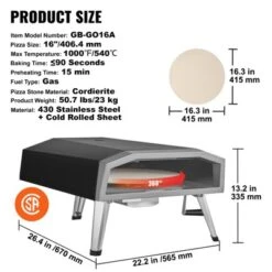 VEVOR Outdoor Pizza Oven, 16-inch, Gas Fired Pizza Maker, Portable Outside Stainless Steel Pizza Grill With 360° Rotatable Pizza Stone 14 VEVOR Outdoor Pizza Oven, 16-inch, Gas Fired Pizza Maker, Portable Outside Stainless Steel Pizza Grill With 360° Rotatable Pizza Stone -Aesthtic Interiors GUEST 89fdd824 61db 4afd 899e 1dae559c9e90