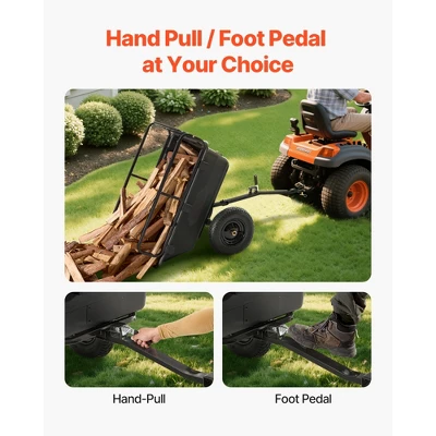 VEVOR Garden Utility Trailer, 10 Cu. Ft 500lbs, ATV UTV Hauling Trailer, Tow Behind Poly Dump Cart With 16" Tires, Hand Pull Or Foot Pedal, Black 3 VEVOR Garden Utility Trailer, 10 Cu. Ft 500lbs, ATV UTV Hauling Trailer, Tow Behind Poly Dump Cart With 16" Tires, Hand Pull Or Foot Pedal, Black - Image 3