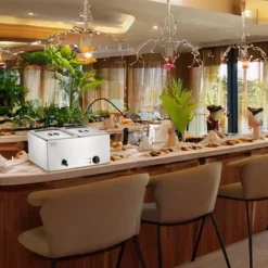 VEVOR 2-Pan Commercial Food Warmer, 18QT Electric Steam Table, 1200W Professional Countertop Stainless Steel Buffet Bain Marie