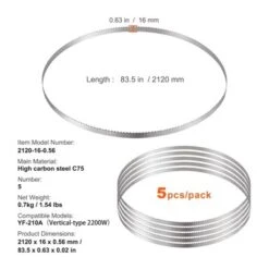 VEVOR Band Saw Blade, 83.5x0.63x0.02 Inch, 5 PCS/Pack Meat Bandsaw Blades For Replacement, Carbon Steel Blade, Silver 14 VEVOR Band Saw Blade, 83.5x0.63x0.02 Inch, 5 PCS/Pack Meat Bandsaw Blades For Replacement, Carbon Steel Blade, Silver -Aesthtic Interiors GUEST 8a6be717 5bcd 46dc b640 deb84c829347