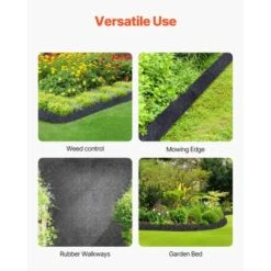 VEVOR Rubber Mulch For Landscaping,2 Rolls Recycled Rubber Mulch Mat 120 X 4.5 In,Permanent Rubber Pathway,Natural-Looking Black Mulch Garden Edging -Aesthtic Interiors GUEST 8aae6b27 4e9e 4a12 af35 92c95dad2b7f