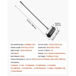 VEVOR Rolling Lawn Aerator, 21-inch Heavy-Duty Manual Rolling Aerator Lawn With Detachable Handle And 33 Iron Spikes, Black -Aesthtic Interiors GUEST 8adb57b7 dcbe 4472 aee6 f08447ae9a2c