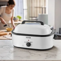 VEVOR Electric Roaster Oven, 22 QT Turkey Roaster Oven With Self-Basting Lid, 1450W Roaster Oven With Defrost & Warm Function, Adjustable Temp