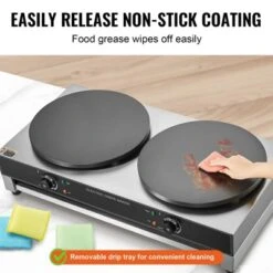 VEVOR Electric Crepe Maker, 16-Inch Double Head Commercial Crepe Machine, 3400W Flat Plate Crepe Griddle, Nonstick Stainless Steel Pancake Making -Aesthtic Interiors GUEST 8b228757 099a 4cb1 8b4a 53112c9371fd