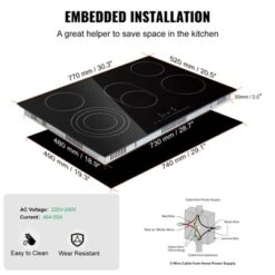 VEVOR Built In Electric Stove Top, 30.3 X 20.5 Inch 5 Burners, 240V Glass Radiant Cooktop With Sensor Touch Control, Timer & Child Lock Included -Aesthtic Interiors GUEST 8b54d73d 8c96 4dd8 b484 16e06f4c6267