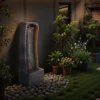 VEVOR Outdoor Water Fountain, 38.58 In Height Fountain And Waterfall,1-Tier Floor Standing Rock Base Style Fountains With With Light And Pump, Black