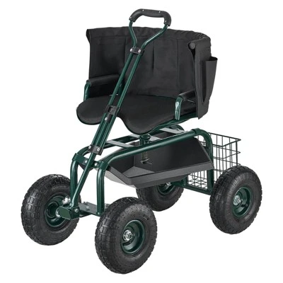 VEVOR Garden Seat With Wheels, Rolling Garden Stool With Height Adjustable & 360° Swivel Seat, 400lbs Weight Capacity, Gardening Cart Bench, Green 8 VEVOR Garden Seat With Wheels, Rolling Garden Stool With Height Adjustable & 360° Swivel Seat, 400lbs Weight Capacity, Gardening Cart Bench, Green - Image 8