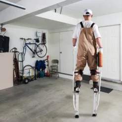 VEVOR Drywall Stilts, 18''-30'' Adjustable Aluminum Tool Stilts With Protective Knee Pads