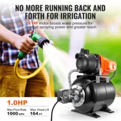 VEVOR 1 HP Shallow Well Pump With Pressure Tank, 1000 GPH/3700 L/H, 164 Ft Lift 20/40 PSI Pressure Switch, Orange&Black -Aesthtic Interiors GUEST 8baaf05b ec66 4a99 870b e3bbc9ad1fe7