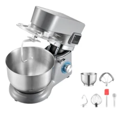VEVOR Ice Cream Maker, 1.8 Qt. Capacity, 6-Speed Electric Stand Mixer, With LED Digital Display & Timer, Mixing Paddle, Dough Hook, Grey -Aesthtic Interiors GUEST 8be098be 45e1 4ca5 9cd5 3acf3005ed9c
