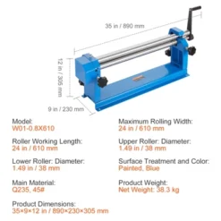 VEVOR Slip Roll Machine, 24 Inches Forming Width In 16 Gauge Capacity, Sheet Metal Slip Roller Rolling Bending Machine, Blue 14 VEVOR Slip Roll Machine, 24 Inches Forming Width In 16 Gauge Capacity, Sheet Metal Slip Roller Rolling Bending Machine, Blue -Aesthtic Interiors GUEST 8bed0ae1 3a70 43ee a3ec bb92e3948b48