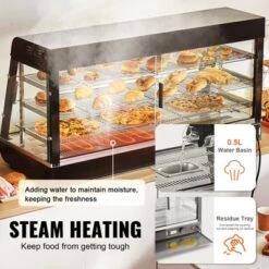 VEVOR 3-Tier Commercial Food Warmer Display, 1500W Food Display Warmer With Light, Adjustable Shelf And Temperature Display, Steam Heating, 180L -Aesthtic Interiors GUEST 8bf343c7 0962 4969 b28d bf741a489f94