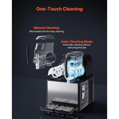 VEVOR Commercial Slushy Machine, 4Lx2 Double Tank Frozen Drink Machine, 32 Cups Stainless Steel Margarita Smoothie Frozen Drink Maker, Black 5 VEVOR Commercial Slushy Machine, 4Lx2 Double Tank Frozen Drink Machine, 32 Cups Stainless Steel Margarita Smoothie Frozen Drink Maker, Black - Image 5