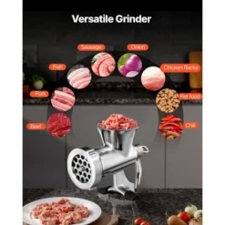 VEVOR Manual Meat Grinder, 304 Stainless Steel Hand Crank Meat Mincer With Steel Table Clamp, Sausage Stuffer, Silver -Aesthtic Interiors GUEST 8c28e61f ba3f 4dda 91ac dbdee342ce0e