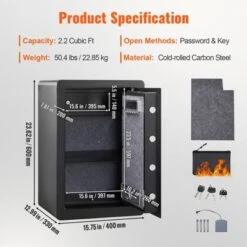 VEVOR Safe, 2.2 Cubic Feet Home Safe, Steel Security Safe With Fingerprint, Digital Keypad And 2 Keys, Cabinet Safe With Large Fire-proof Bag 14 VEVOR Safe, 2.2 Cubic Feet Home Safe, Steel Security Safe With Fingerprint, Digital Keypad And 2 Keys, Cabinet Safe With Large Fire-proof Bag -Aesthtic Interiors GUEST 8c3022fc e4fd 4a72 b303 6ecc19477aaa