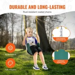 VEVOR 2-Pack Swing Seats, With 66 Inch Coated Chains And Snap Hooks, Support 300 Lbs Swings Replacement For Outdoor Swing Set, Green -Aesthtic Interiors GUEST 8c9d1daf e8b4 45b2 88a5 25dec79540af