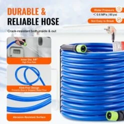 VEVOR 100ft Heated Water Hose For RV, Heated Drinking Water Hose Antifreeze To -45°F, Automatic Self-regulating,5/8" I.D. With 3/4" GHT Adapter,Blue -Aesthtic Interiors GUEST 8ca7b65b 9676 41bd a880 dff9a131fba2