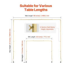VEVOR Over The Table Rod Stand With Clamps, 13"-42" Tall & 28"-98" Length Adjustable, Metal Table Arch Stand, Tabletop Balloon Arch Frame, Gold 10 VEVOR Over The Table Rod Stand With Clamps, 13"-42" Tall & 28"-98" Length Adjustable, Metal Table Arch Stand, Tabletop Balloon Arch Frame, Gold -Aesthtic Interiors GUEST 8ce13dc7 894d 4ce8 ab42 85783ae74f9d