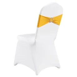 VEVOR Stretch Spandex Folding Chair Covers, Universal Fitted Chair Cover With Chair Sashes, Removable Washable Protective Slipcovers, Gold & White -Aesthtic Interiors GUEST 8ce4dc13 0a0b 4012 8a84 d9a0d8fca8c6