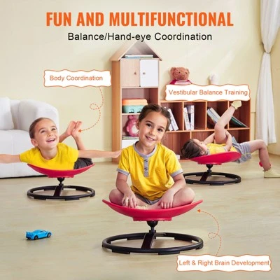 VEVOR Kids Swivel Chair, 220 LBS Capacity, Sensory Spinning Chair, Autistic Kids Sensory Toy Chair With Non-Slip Metal Base, Red 3 VEVOR Kids Swivel Chair, 220 LBS Capacity, Sensory Spinning Chair, Autistic Kids Sensory Toy Chair With Non-Slip Metal Base, Red - Image 3