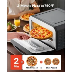 VEVOR Electric Pizza Oven, Smart Pizzas Maker Indoor With 5 Preset, 12-Inch Countertop Pizza Cooker W/ Touch Srceen, 750℉ Max Temp, Silver&Grey -Aesthtic Interiors GUEST 8d910666 51be 45f2 9005 12301eab46f5