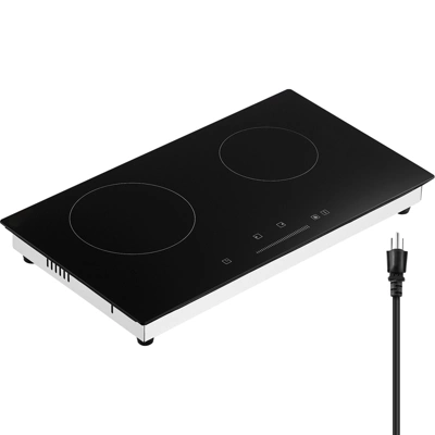 VEVOR Electric Cooktop, 24 Inch 2 Burners Built-in Electric Stove Top, 1800W Ceramic Top Radiant Cooktop With Glass Panel, Touch Control, Timer 8 VEVOR Electric Cooktop, 24 Inch 2 Burners Built-in Electric Stove Top, 1800W Ceramic Top Radiant Cooktop With Glass Panel, Touch Control, Timer - Image 8