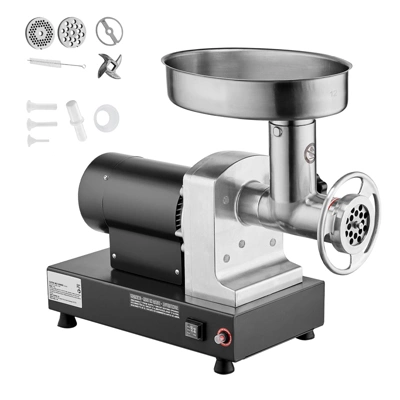 VEVOR Meat Grinder, 9 Lbs/Min Capacity Electric Meat Grinders With Blade, Grinding Plate, Sausage Maker, Stainless Steel Commercial Meat Mincer 8 VEVOR Meat Grinder, 9 Lbs/Min Capacity Electric Meat Grinders With Blade, Grinding Plate, Sausage Maker, Stainless Steel Commercial Meat Mincer - Image 8