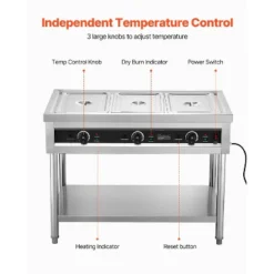 VEVOR 3-Pan Commercial Food Warmer,Electric Steam Table With Independent Temperature Control,450Wx3 Stainless Steel Buffet Catering Food Warmer,Silver 10 VEVOR 3-Pan Commercial Food Warmer,Electric Steam Table With Independent Temperature Control,450Wx3 Stainless Steel Buffet Catering Food Warmer,Silver -Aesthtic Interiors GUEST 8ecf13da 7a2e 4091 b17b 8ecf5979b69a