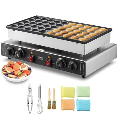 VEVOR Mini Dutch Pancake Maker, 50PCS 43mm Diameter Dorayaki Baker Machine, 1700W Commercial Electric Poffertjes Grill, Non-stick Stainless Steel 8 VEVOR Mini Dutch Pancake Maker, 50PCS 43mm Diameter Dorayaki Baker Machine, 1700W Commercial Electric Poffertjes Grill, Non-stick Stainless Steel - Image 8