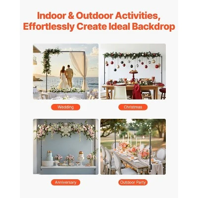 VEVOR Over The Table Rod Stand With Clamps, 13"-42" Tall & 28"-98" Length Adjustable, Metal Table Arch Stand, Tabletop Balloon Arch Frame, Black 5 VEVOR Over The Table Rod Stand With Clamps, 13"-42" Tall & 28"-98" Length Adjustable, Metal Table Arch Stand, Tabletop Balloon Arch Frame, Black - Image 5