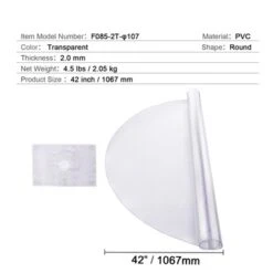 VEVOR Plastic Table Cover, 42 X 42 Inch 2.0 Mm Thick Clear Table Protector, Round PVC Desk Mat, Waterproof & Easy Cleaning Desk Pad Tablecloth 14 VEVOR Plastic Table Cover, 42 X 42 Inch 2.0 Mm Thick Clear Table Protector, Round PVC Desk Mat, Waterproof & Easy Cleaning Desk Pad Tablecloth -Aesthtic Interiors GUEST 8fddd2b0 41a8 45cc 98c3 b42115342f3e