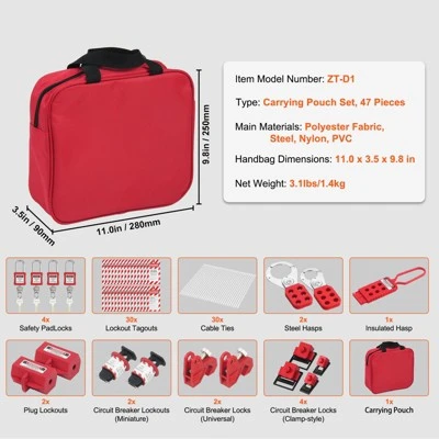 VEVOR Electrical Lockout Tagout Kit, 47 PCS Safety Loto Kit Includes Padlocks, Hasps, Tags, Nylon Ties, Plug Lockouts, Circuit Breaker Lockouts 7 VEVOR Electrical Lockout Tagout Kit, 47 PCS Safety Loto Kit Includes Padlocks, Hasps, Tags, Nylon Ties, Plug Lockouts, Circuit Breaker Lockouts - Image 7