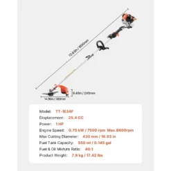 VEVOR String Trimmer, 25.2CC 2-Stroke, Gas Powered Weed Wacker, 16.9" Cordless Grass Trimmer, Multi-Functional Lawn Edger With Shoulder Strap -Aesthtic Interiors GUEST 90fe360f 710a 422c 88e7 c9398b5c5625