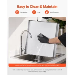 VEVOR Stainless Steel Griddle, 18x16 Inch Universal Flat Top Rectangular Plate, Gas Grill Griddle For BBQ Grill, Teppanyaki, Silver -Aesthtic Interiors GUEST 91042393 555a 43c0 a39b 593a44c7fe62