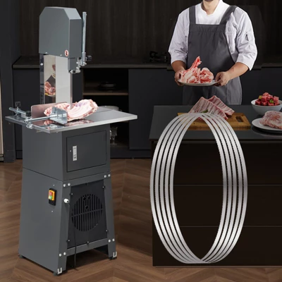 VEVOR Band Saw Blade, 82.3x0.63x0.02 Inch, 5 PCS/Pack Meat Bandsaw Blades For Replacement, Carbon Steel Blade, Silver 1 VEVOR Band Saw Blade, 82.3x0.63x0.02 Inch, 5 PCS/Pack Meat Bandsaw Blades For Replacement, Carbon Steel Blade, Silver