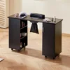 VEVOR Manicure Table, Nail Table Station With Electric Dust Collector, Moveable Nail Tech Desk With 8 Wheels (4 Lockable), 3 Dust Bag & Wrist Rest
