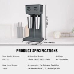 VEVOR Milkshake Maker, 375W X 2 Electric Milkshake Machine, Commercial Double Heads Drink Mixer Blender,Intelligent Microswitch, 3-Speed -Aesthtic Interiors GUEST 923449bd 44f5 499c 981f 6888959a0683